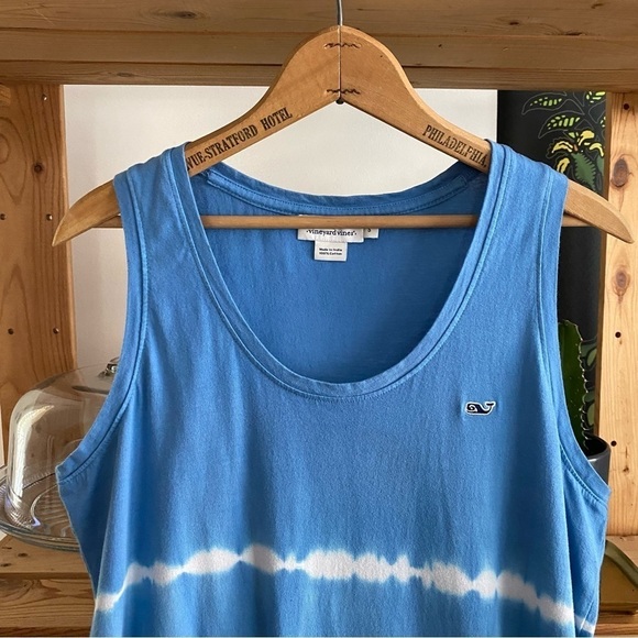 Vineyard Vines Blue White Tie Dye Knit Whale Midi Maxi Dress - Picture 6 of 15